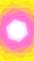 Rotating Hexagonal Pattern in Glowing Neon Gradients. Vertical Background video