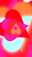Glowing Rotating Hearts Centered in a Warm Color Gradient. Vertical Background video