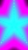 ster vormig neon gloeiend verticaal achtergrond. viering thema video