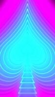 Seamless Loop of Suit Of Spades Shape in a Vegas Style Neon Colors. Vertical video