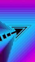 Looping Animation of Neon Arrow on Abstract Geometry. Vertical Background video