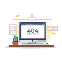 404 Page Error Vector Illustration. Page Not Found Concept