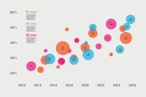 Bubble chart with elements vector diagram infographics for three circle design vector and marketing can be used for workflow layout, annual report, web design.