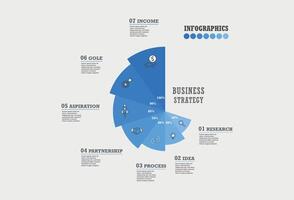 Sunburst-pie chart, color infographic. Element of chart, graph, diagram with 7 options. vector