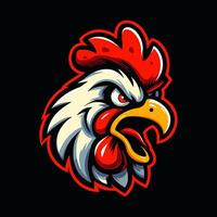 Rooster head mascot logo template vector