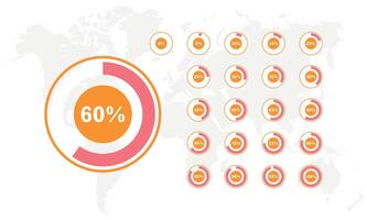 Pie Chart Infographic Element set vector