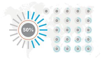 Pie Chart Infographic Element Set Designs. vector