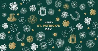 St. Patrick's Day set. Hand drawn illustrations vector