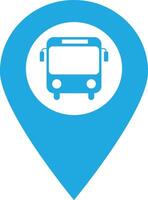 Map pointer with bus icon . Bus station location pin icon vector