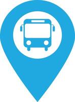 Map pointer with bus icon . Bus station location pin icon vector