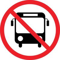 No bus sign isolated on white background . No bus allowed sign vector