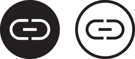 Link icon set in two styles isolated on white background . Chain icon vector