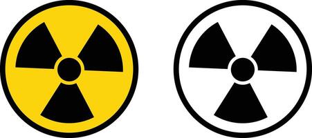 Radiation icon set in two styles isolated on white background . Radiation warning icon vector