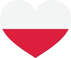 Poland heart symbol . Poland flag heart vector . Love Poland concept . Polish heart