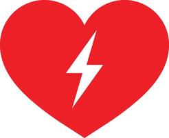 Heart with a lightning icon in trendy style . Charging heart icon vector