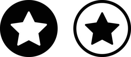 Star favorite icon set in two styles isolated on white background . User interface icon vector