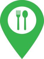 Map pointer with restaurant icon . Cafe and restaurants location icon vector