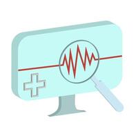 Isometric medical examination icon isolated on a white background for medical websites, chats, messengers. Vector illustration