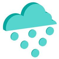 isometric icon cloud with hail vector