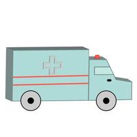 isometric icon medical ambulance car vector