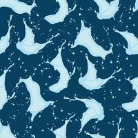 seamless pattern of water splashes on a blue background vector