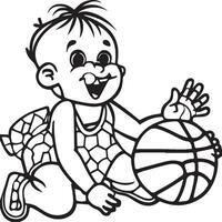 Basketball coloring pages. Basketball coloring pages for coloring book vector