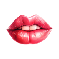 AI generated Kisses of Love Valentine Lips - Charming Feature for Heartfelt Celebrations png