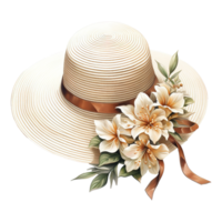 AI generated Fashionable Shade Spring Sun Hat - Elevate Your Look with a Trendy Headpiece png