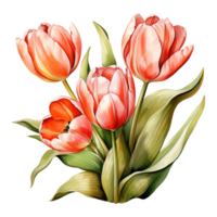 AI generated Blooming Beauty Easter Tulips - Vibrant Floral Delight for Spring Celebrations png