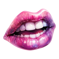 AI generated Kisses of Love Valentine Lips - Charming Feature for Heartfelt Celebrations png