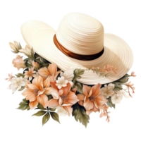 AI generated Fashionable Shade Spring Sun Hat - Elevate Your Look with a Trendy Headpiece png