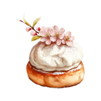 ai generado mullido deleite Pascua de Resurrección semla - un culinario celebracion de almendra y crema png