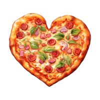 AI generated Pizza of Love Valentine Heart-Shaped Pizza - Delicious Romance for Heartfelt Celebrations png