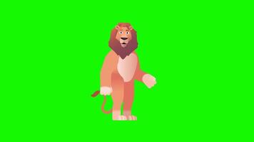 animated lion on green screen video