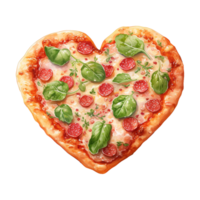 ai generiert Pizza von Liebe Valentinstag herzförmig Pizza - - köstlich Romantik zum herzlich Feierlichkeiten png