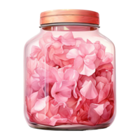 AI generated Elegant Blooms Valentine's Day Rose Petal in Jar - Beautiful Fragrance Expressing Love png