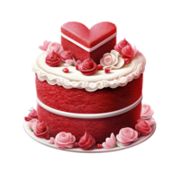 AI generated Sweet Romance Valentine Red Velvet - Delicious Treat for Heartfelt Celebrations png