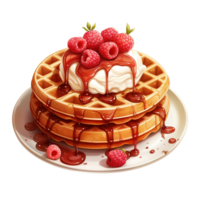 AI generated Sweet Love Bites Valentine Waffle - Heart-Shaped Delight for Romantic Celebrations png