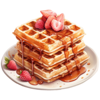 AI generated Sweet Love Bites Valentine Waffle - Heart-Shaped Delight for Romantic Celebrations png