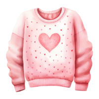 AI generated Warm Embrace Valentine Knit Sweater - Cozy and Handmade for Heartfelt Celebrations png