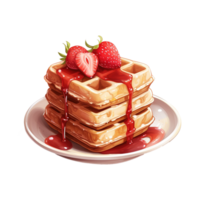 AI generated Sweet Love Bites Valentine Waffle - Heart-Shaped Delight for Romantic Celebrations png