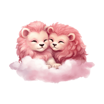 ai genererad glad cuddles valentine par lejon - förtjusande lejon för din särskild valentine png
