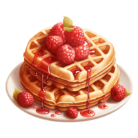 AI generated Sweet Love Bites Valentine Waffle - Heart-Shaped Delight for Romantic Celebrations png