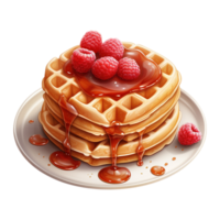AI generated Sweet Love Bites Valentine Waffle - Heart-Shaped Delight for Romantic Celebrations png
