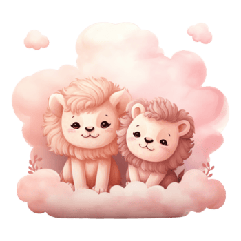 ai genererad glad cuddles valentine par lejon - förtjusande lejon för din särskild valentine png