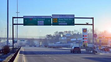 Warsaw, Poland. 9 January 2024. Road node at Ostrobramska Street photo