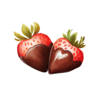 ai genererad gourmet kärlek biter hjärtans dag jordgubbar - festlig sötsaker för din särskild valentine png