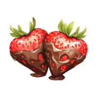 ai gegenereerd fijnproever liefde bijt Valentijnsdag dag aardbeien - feestelijk snoepgoed voor uw speciaal Valentijn png
