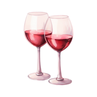 AI generated Romantic Sip Valentine Wine Glasses - Festive Glassware to Enhance Your Valentine's Day png