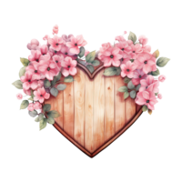 ai gegenereerd hartverwarmend vakmanschap Valentijnsdag dag hout tekens - uniek houten tekens uitdrukken liefde png